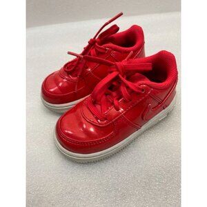 Nike Sneaker hoes Kids Toddler size 7‎ C Pink Red Patent lace Up casual